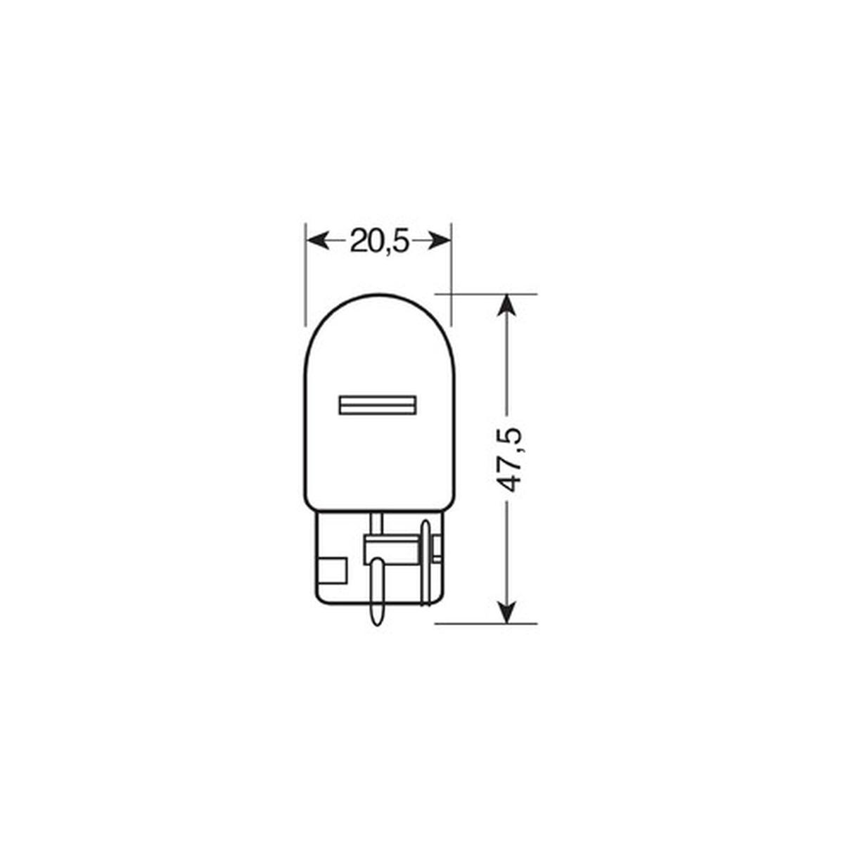 12V Lampada con zoccolo vetro - W21W - 21W - W3x16d - 2 pz - D/Blister