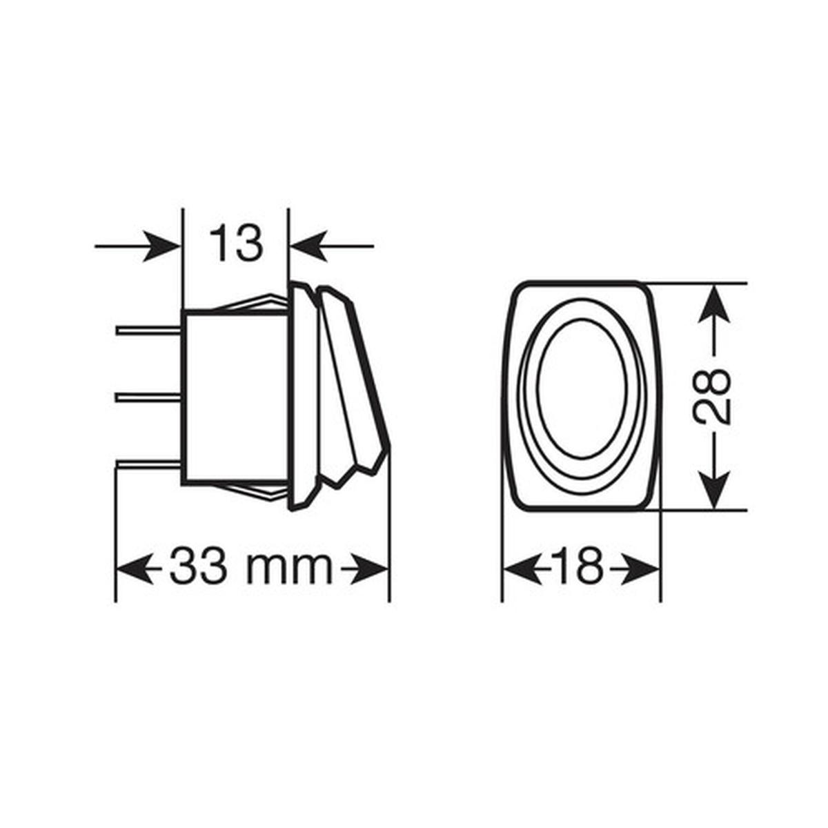 Micro interruttore impermeabile con led - 12/24V - Blu