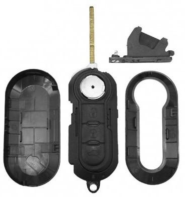 chiave guscio telecomando 3 tasti chiavi auto fiat grande punto, panda, 500
