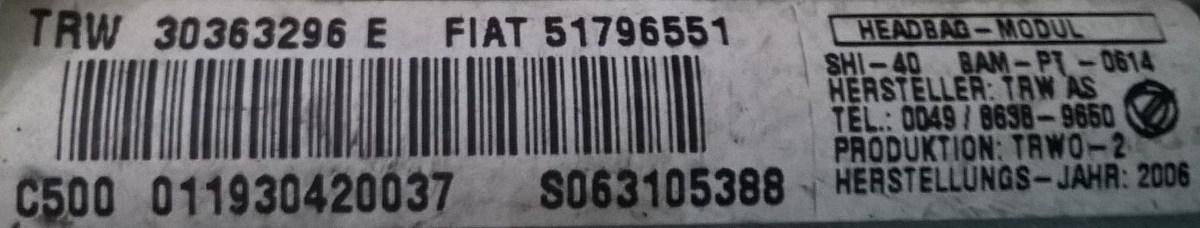airbag a tendina sx fiat grande punto 51796551
