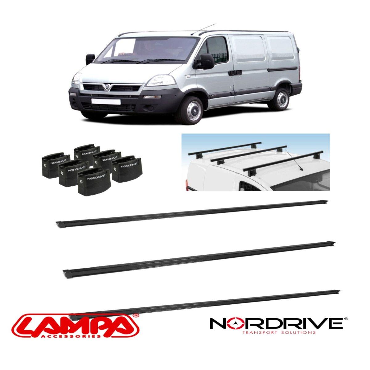 barre portatutto opel movano dal 1998 al 2010 nordrive 3 barre professionali