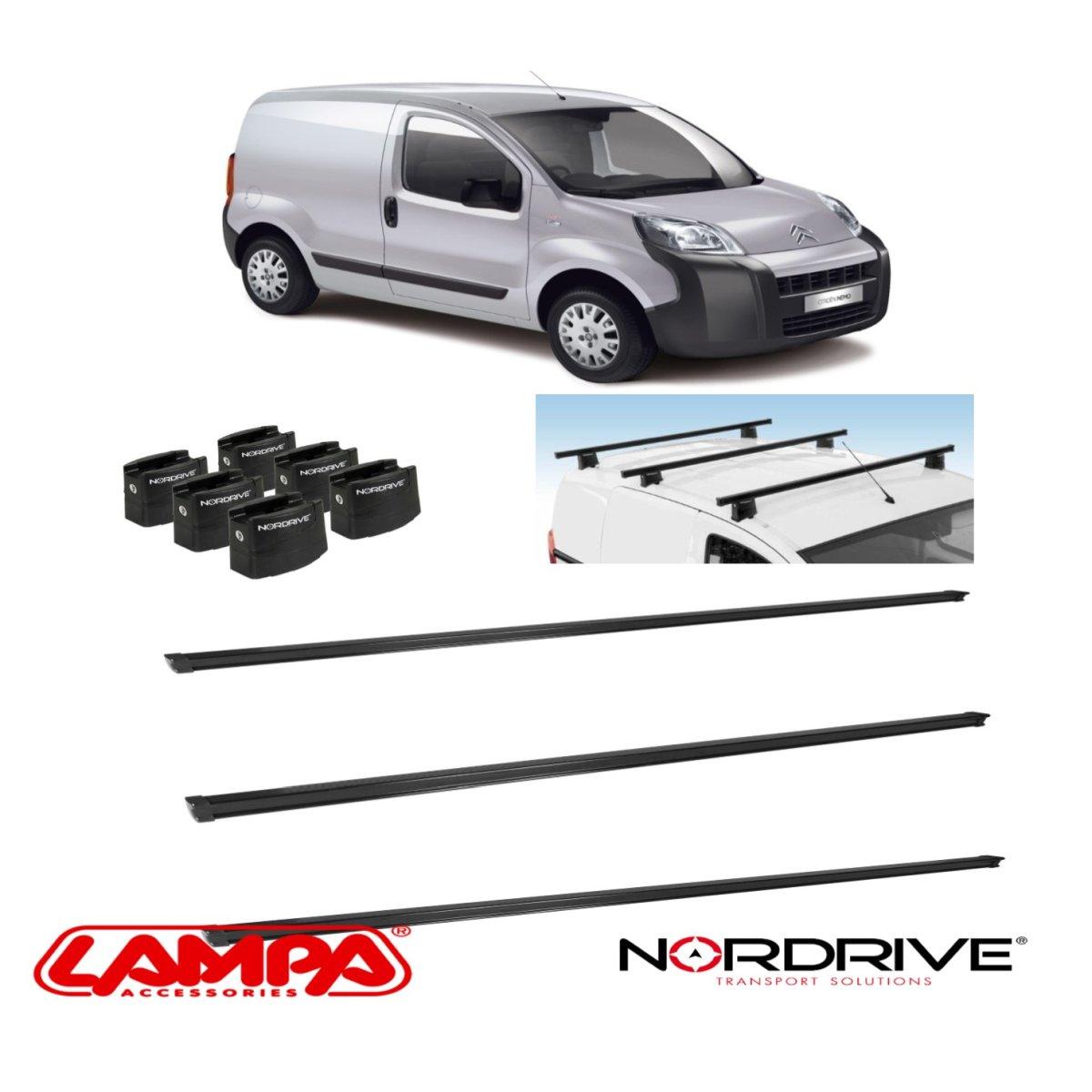 barre portatutto citroen nemo dal 2008 al 2014 nordrive 3 barre professionali