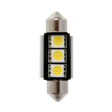 Hyper-led 9 - 3 smd x 3 chips - (c5w) - 10x36 mm - sv8,5-8 - 12v - d/blister - bianco - doppia polarità - resistenza incorporata