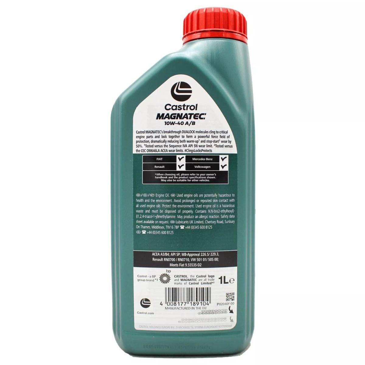 Olio motore originale castrol magnatec diesel 10w-40 b4